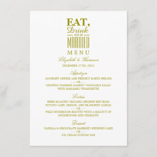 Coma, Beba e seja Dourado Menu Casamento