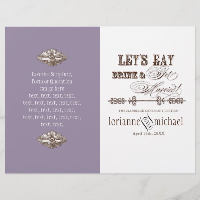 Coma, Beba para casar, programa de casamento forma (Frente)