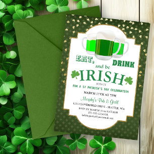 Coma, beba, seja o convite de festas de St Patrick