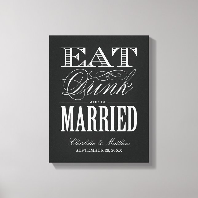 COMA BEBIDA E SE CASA | CANVAS DE CASAMENTO (Frente)