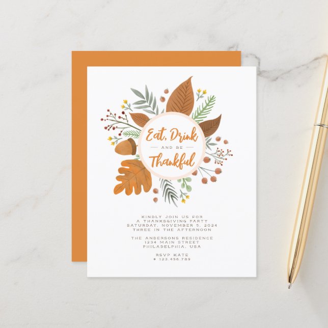 Coma Bebida e seja agradecido pelo Festa Wreath de (Frente/Verso In Situ)