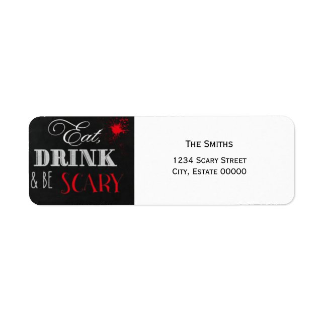 Coma Bebida e seja assustador com a etiqueta verme (Frente)