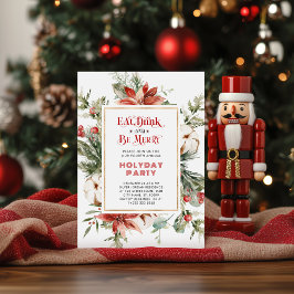 Coma Bebida e seja feliz Convite de festas de Nata
