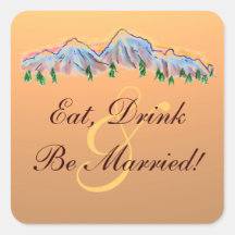 Coma Bebida seja etiquetas de casamento do tema da