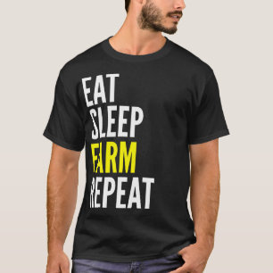 Coma camisetas engraçadas da repetição da fazen