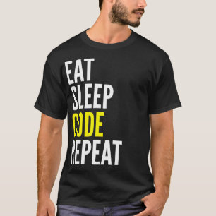 Coma camisetas engraçadas da repetição do código