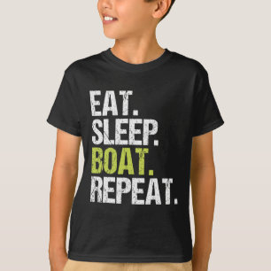 Coma Dormir Barco Camiseta Repetir Navegação Marin