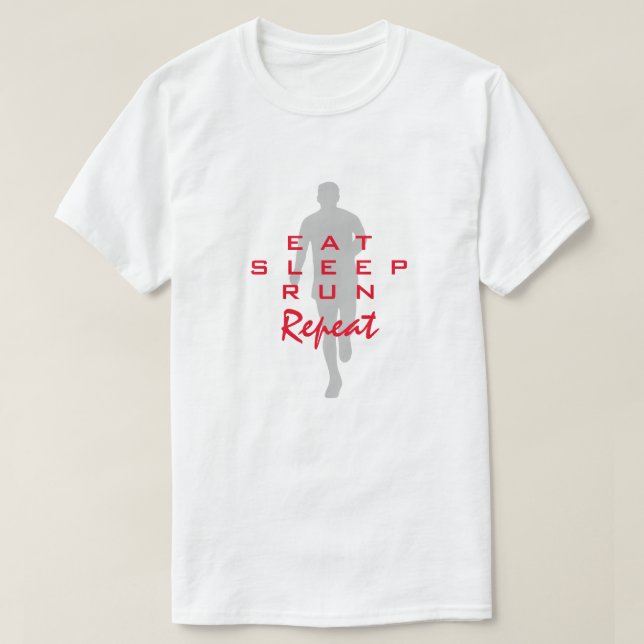 Coma Dormir Correr Repetir camiseta engraçada de c (Frente do Design)