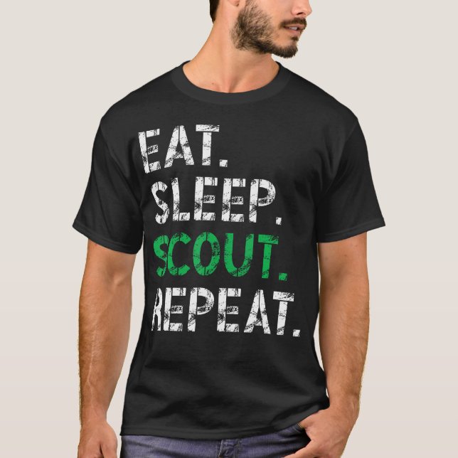 Coma Dormir Escoteiro Repita Camisa engraçada Esco (Frente)