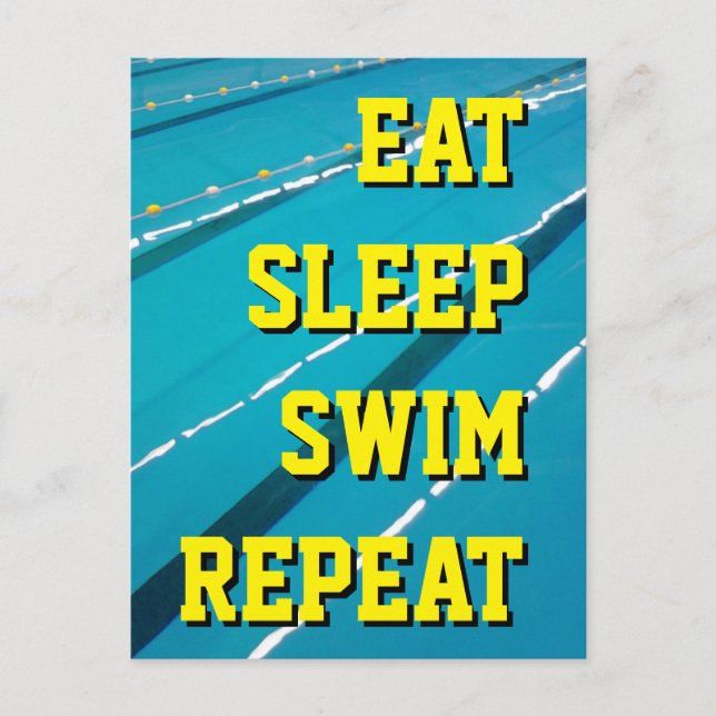 COMA DORMIR NADAR REPITA cartões postais de piscin (Frente)