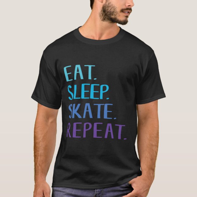 Coma Dormir Patinar Repetir - Camiseta de Patinaçã (Frente)