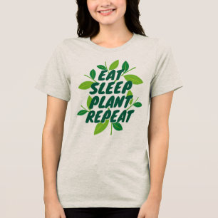 Coma Dormir Plantar Repetir Camiseta de jardinagem