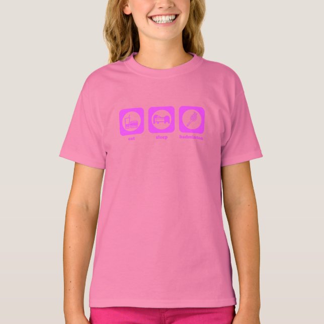 Coma. Durma. Badminton. Camiseta (Frente)