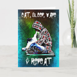 Coma, durma, escuta e tenha um cartão de aniversár