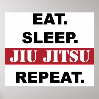 Coma. Durma. Jiu Jitsu. Repita. Pôster