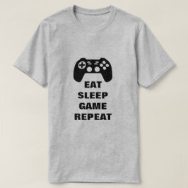 Coma jogos de sono, repita camiseta de gamepad par
