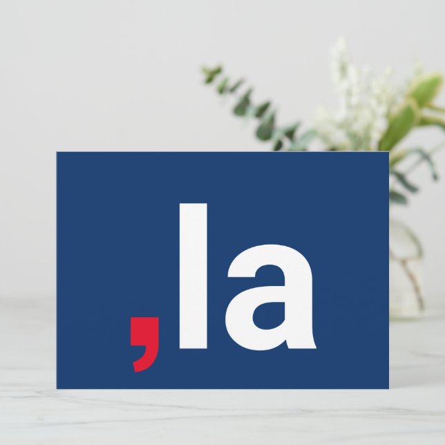 Coma La kamala pronúncia engraçada azul vermelho (Em pé/Frente)