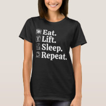 Coma Levantar Dormir Repetir Camiseta Divertida do