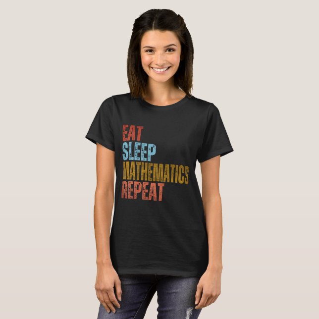 Coma Matemática Dormir Repetir Camiseta (Frente Completa)