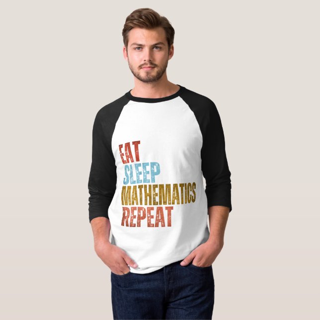 Coma Matemática Dormir Repetir Camiseta (Frente Completa)