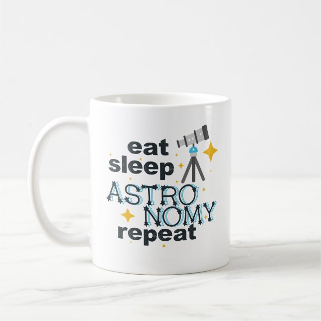Coma o astrónomo da caneca de café da repetição da (Esquerda)