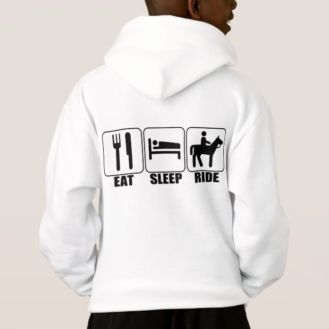 Coma o Sono Andar de Cavalo Hoodie Equestre (Verso)