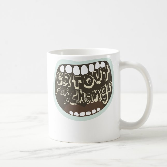 Coma para fora para uma caneca de café da mudança (Direita)