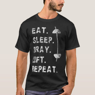 Coma Reze Levante Repita Academia Cristão Camiseta