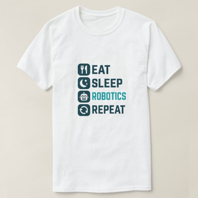 Coma Robótica Do Sono Repetir Camisa, Camisa Robô, (Frente do Design)