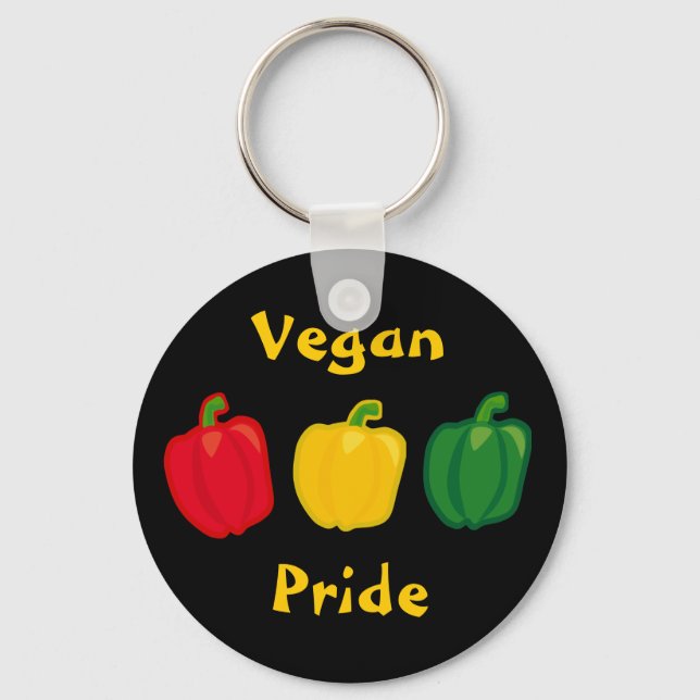 Coma Seu Veggies Peppers Vegan Pride Chaveiro (Frente)