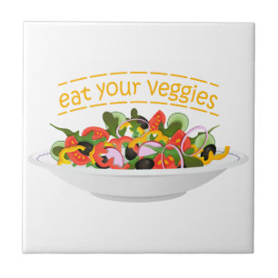 Coma seus vegetais Cite salada fresca misturar tig