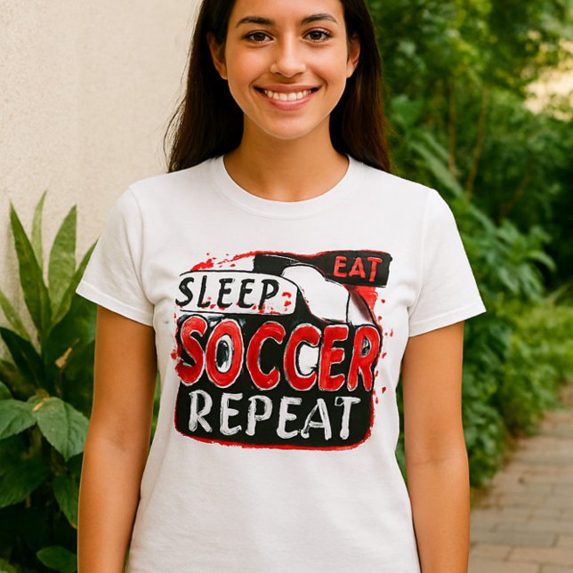 Coma Soccer do Sono Camisa Repetida - Vermelho e P (Criador carregado)