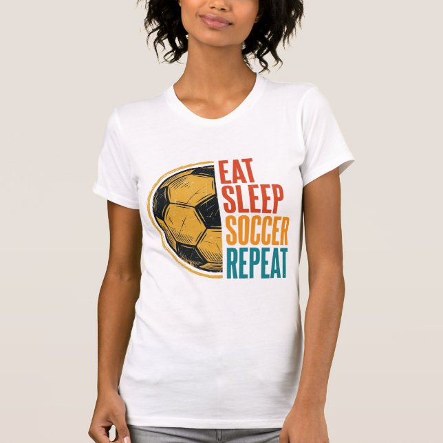 Coma Sonho Futebol Repita Camiseta Vintage de Fute (Frente)