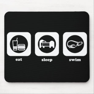 Coma. Sono. Natação. Mousepad