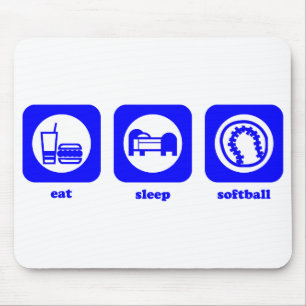 Coma. Sono. Softball. Mousepad