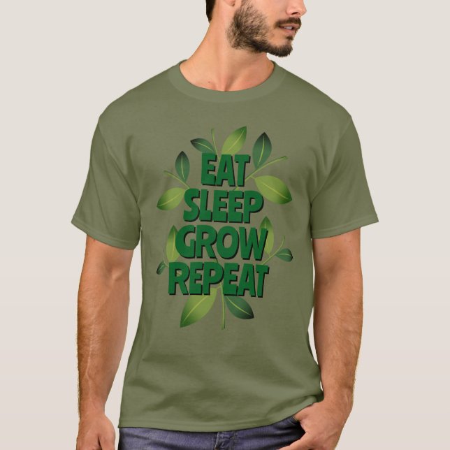 Coma uma camiseta repetitiva do Sleep para o propr (Frente)