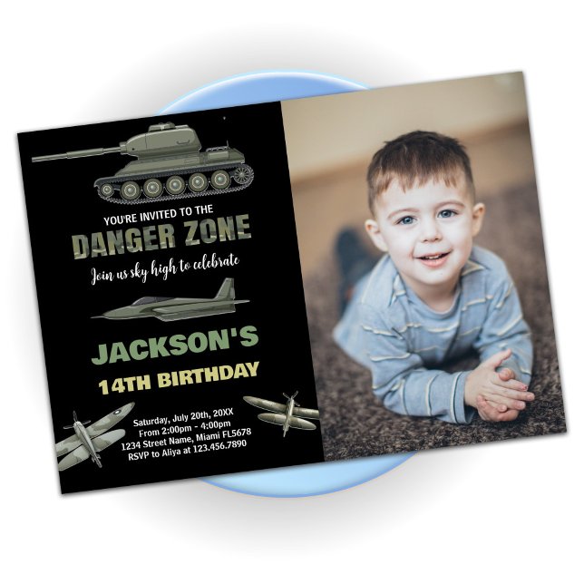 Combatam Convites De Aniversário Com Foto (Fighter Jet Birthday Invitations With Photo)