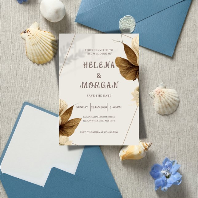 Combinação de Convite e Notificação de Data para C (Elegant All-in-One Wedding Save the Date & Invitation | Classic Ballroom Wedding Template)