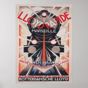 Comboio, Art Deco Vintage Art Poster