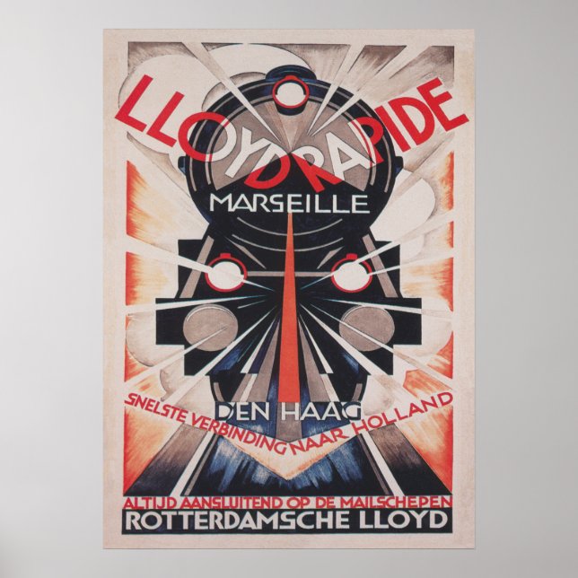 Comboio, Art Deco Vintage Art Poster (Frente)