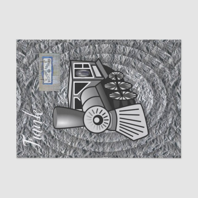 Comboio com vinheta de papel tecidular (Frente )