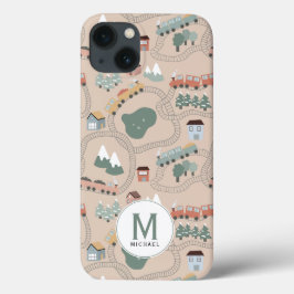 Comboios Coloridos Bonitos no Monograma de Comboio