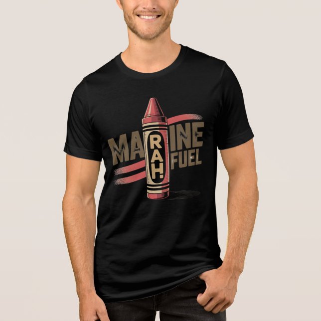 Combustível naval RAH! Engraçado T-Shirt Humor Mil (Frente)