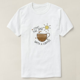 "Começar o dia com a camiseta gráfica do café