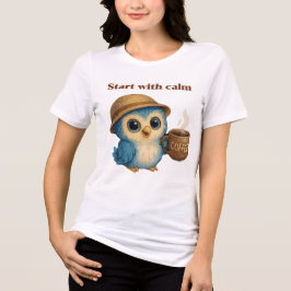 Comece com Calma - Vinheta de Camisa T Motivaciona