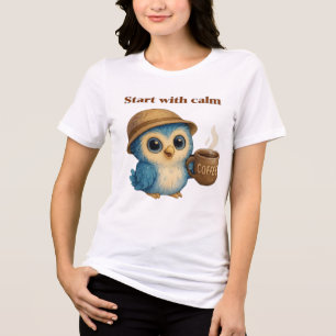 Comece com Calma - Vinheta de Camisa T Motivaciona