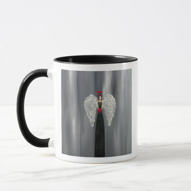 Comece o seu dia com esta linda caneca de anjo.  (Esquerda)