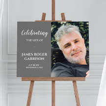 Comemoração da Vida em Branco sobre Cinza Foto Mem