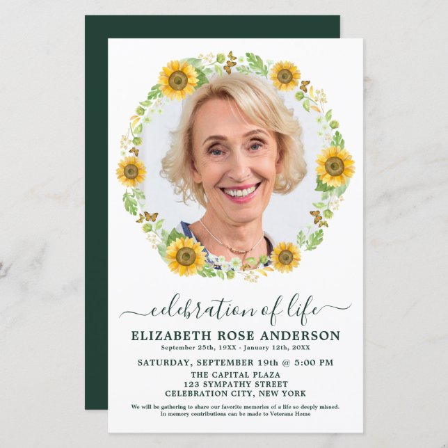 Comemoração Do Orçamento Da Vida Foto Floral De Gi (Frente/Verso)