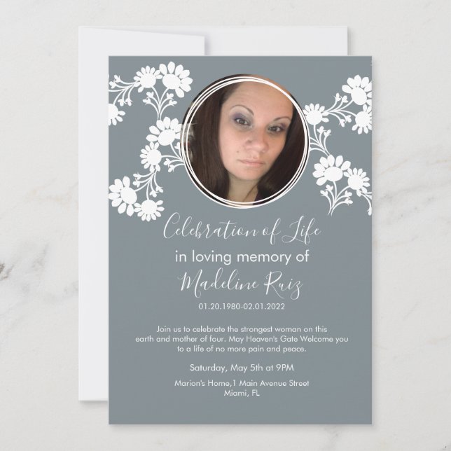 Comemoração Floral Motif do Convite à Fotografia d (Frente)